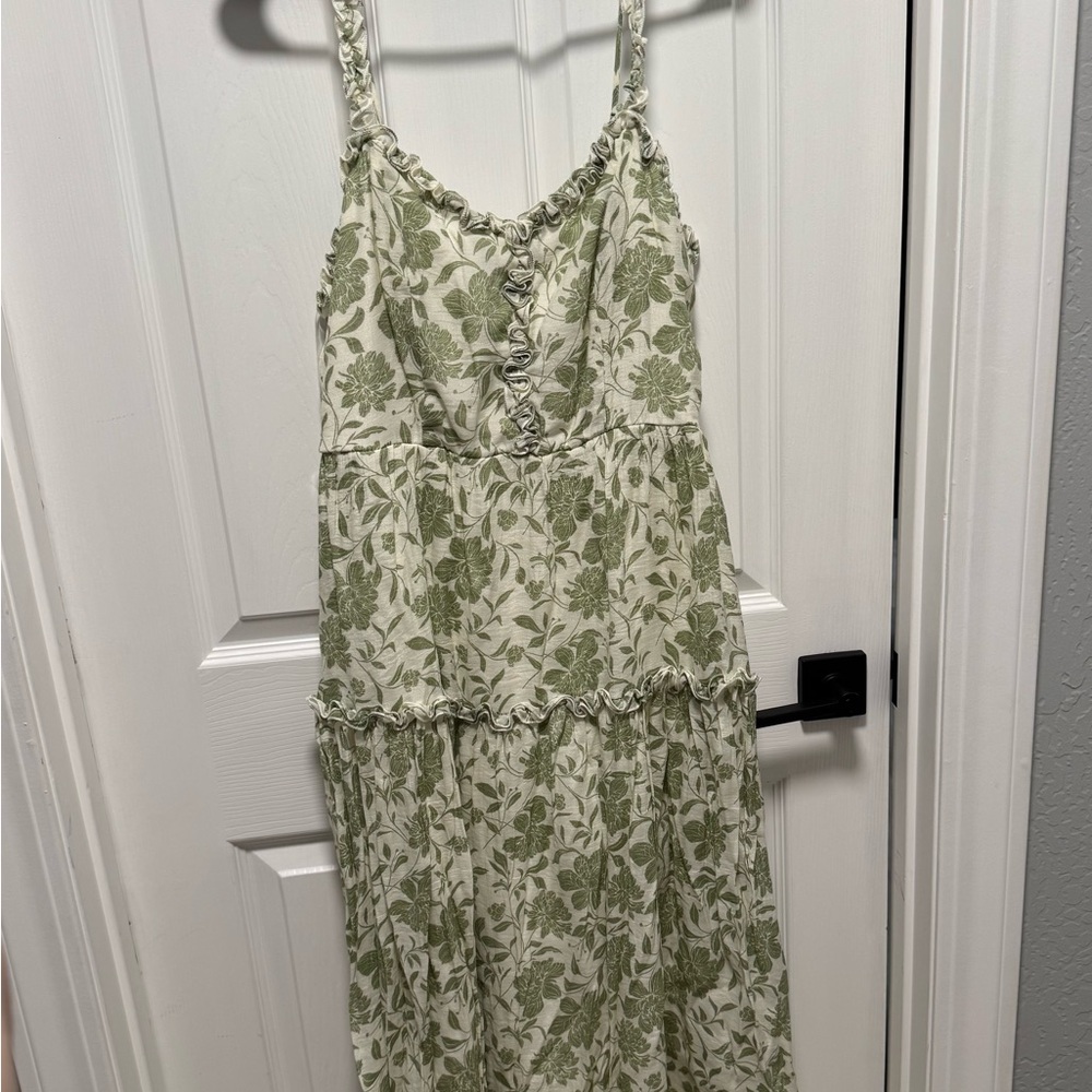 Trixxi Olive Floral Maxi Dress